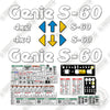 Image of Genie S60 Decal Kit (SN: 02575-3099) Boom Lift - Aftermarket Kit
