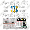 Image of Genie S60 Decal Kit (SN: 3100-6829) Boom Lift - Aftermarket Kit
