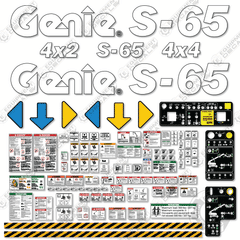 Fits Genie S-65 Decal Kit Boom Lift (S6014A-29213 to S6016A-31260)