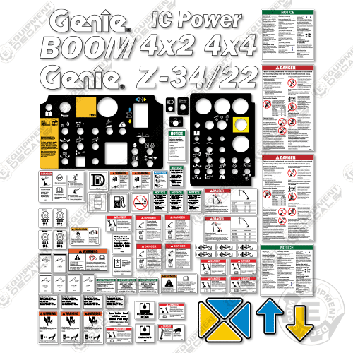 Fits Genie Z34/22 Decal Kit Boom Lift Z3416F-10689 To Z3416F-11999