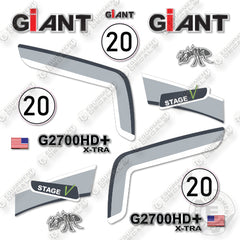 Fits Giant G2700HD+ Decal Kit Wheel Loader