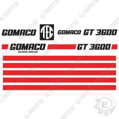 Gomaco GT 3600 Paver Decal Kit
