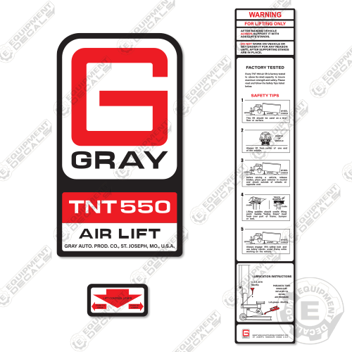 Fits Gray TNT-550 Decal Kit Air Jack