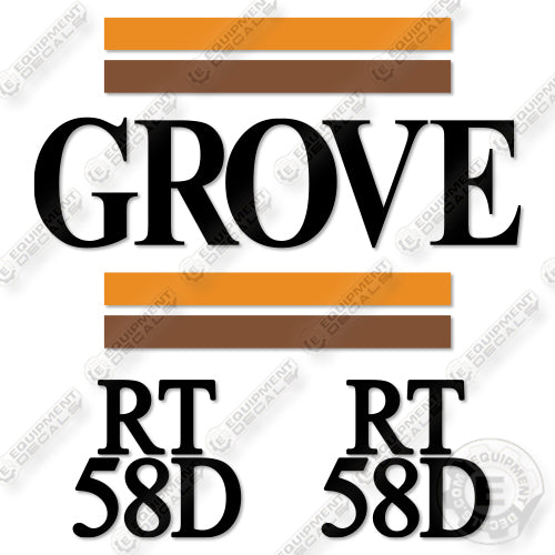 Grove RT58D Counterweight Decals Decal Kit Crane Aftermarket Kit
