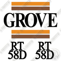 Grove RT58D Counterweight Decals Decal Kit Crane Aftermarket Kit