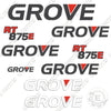 Image of Fits GROVE RT875E CRANE DECAL KIT