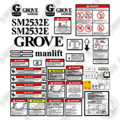 Grove SM2532E Decal Kit Scissor Lift- Aftermarket Kit