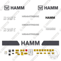 Fits HAMM H20ic Decal Kit Soil Compactor Roller