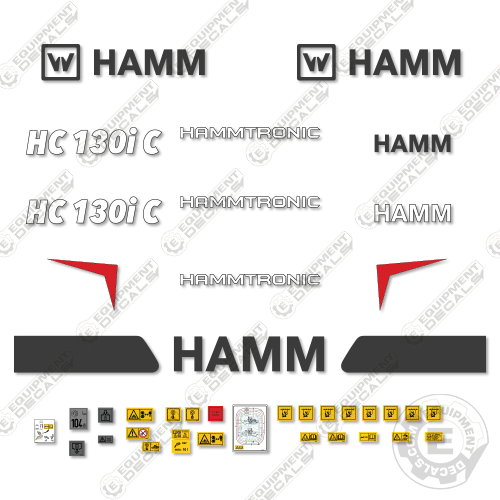Fits HAMM HC130iC Decal Kit Soil Compactor Roller