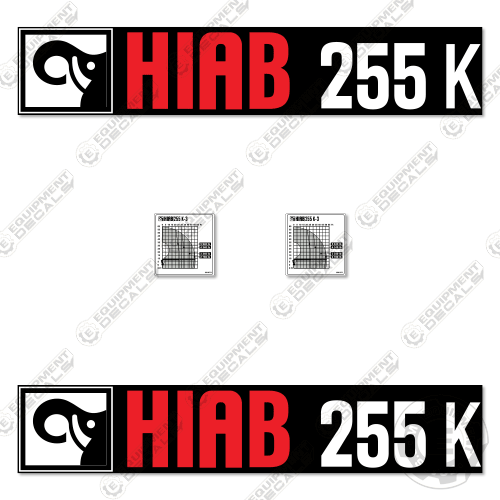 Fits Hiab 255K Decal Kit Crane