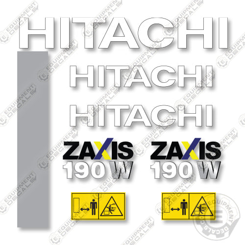 Hitachi ZX190W-3 Decal Kit Excavator- Aftermarket Kit
