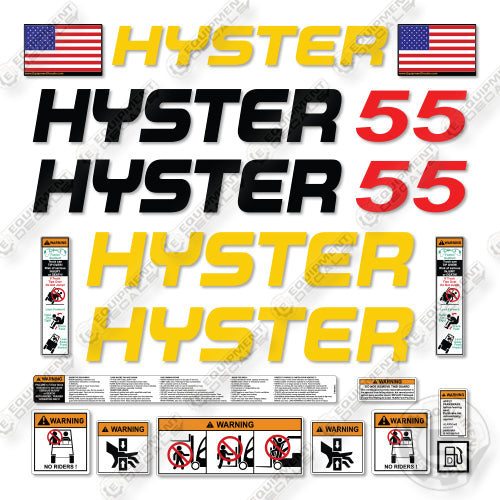Hitachi S55XM Decal Kit Forklift - Aftermarket Kit