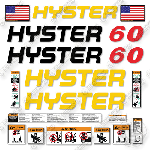 Hitachi S60XM Decal Kit Forklift - Aftermarket Kit
