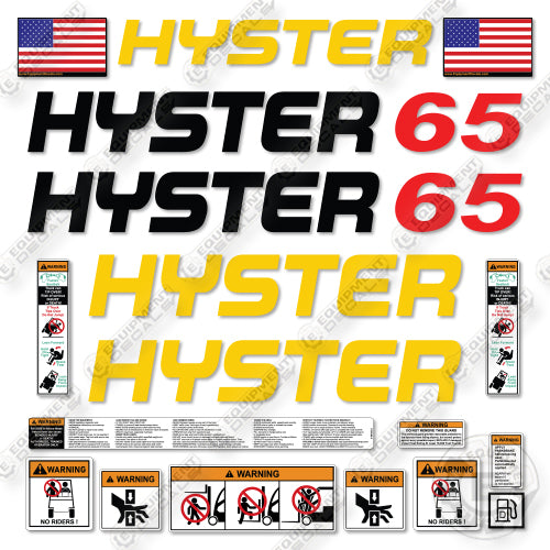 Hitachi S65XM Decal Kit Forklift - Aftermarket Kit