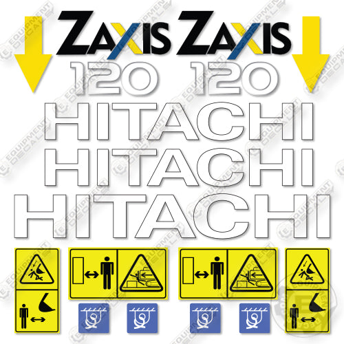 Hitachi ZX120E-1 Decal Kit Excavator - Aftermarket Kit