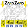 Image of Hitachi ZX120E-1 Decal Kit Excavator - Aftermarket Kit