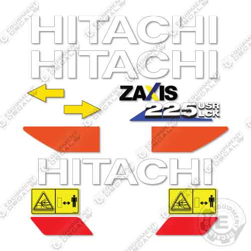 Fits Hitachi ZX225USRLCK-6 Decal Kit Excavator