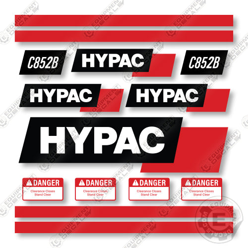 Hypac C852B Decal Kit Smooth Drum Vibratory Roller - Aftermarket Kit