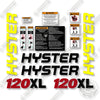 Image of Hyster 120XL Decal Kit Forklift  - Aftermarket Kit