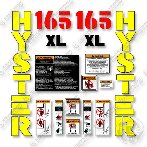 Hyster 165 XL2  Decal Kit Forklift -Aftermarket Kit