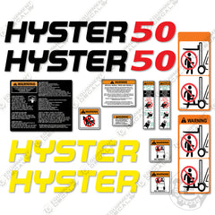 Hyster 50 With Warnings Decal Kit Forklift -Aftermarket Kit