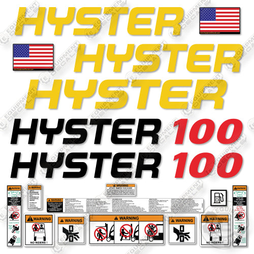 Hyster H100XM Decal Kit Forklift -Aftermarket Kit