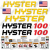 Image of Hyster H100XM Decal Kit Forklift -Aftermarket Kit