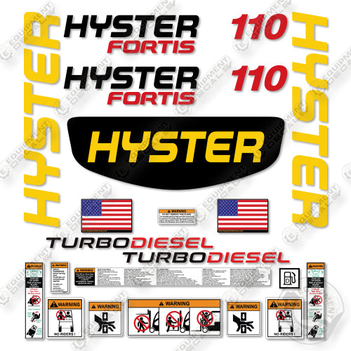 Hyster H110FT Decal Kit Forklift -Aftermarket Kit