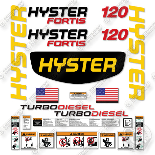 Hyster H120FT Decal Kit Forklift -Aftermarket Kit
