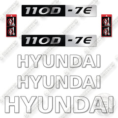 Hyundai 110D-7E Decal Kit Forklift - Aftermarket Kit