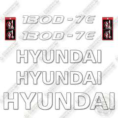 Hyundai 130D-7E Decal Kit Forklift - Aftermarket Kit