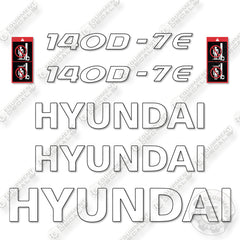 Hyundai 140D-7E Decal Kit Forklift - Aftermarket Kit