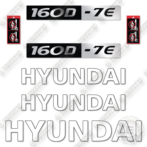 Hyundai 160D-7E Decal Kit Forklift - Aftermarket Kit