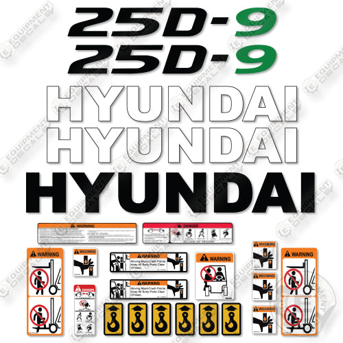 Hyundai 25D-9 Decal Kit Forklift - Aftermarket Kit