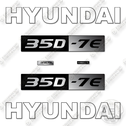 Hyundai 35D-7E Decal Kit Forklift - Aftermarket Kit