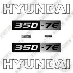 Hyundai 35D-7E Decal Kit Forklift - Aftermarket Kit