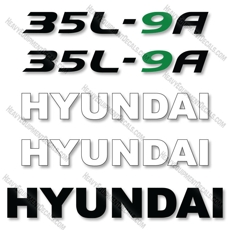 Hyundai 35L-9A Decal Kit Forklift - Aftermarket Kit