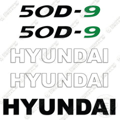 Hyundai 50D-9 Decal Kit Forklift - Aftermarket Kit