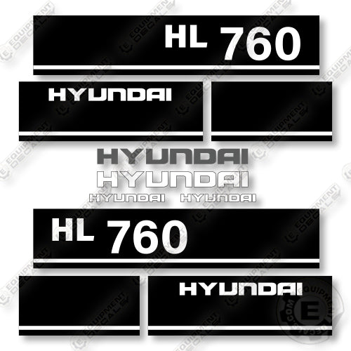 Hyundai HL760 Decal Kit Wheel Loader - Aftermarket Kit