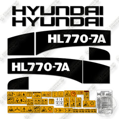 Hyundai HL770-7A Decal Kit Wheel Loader- Aftermarket Kit