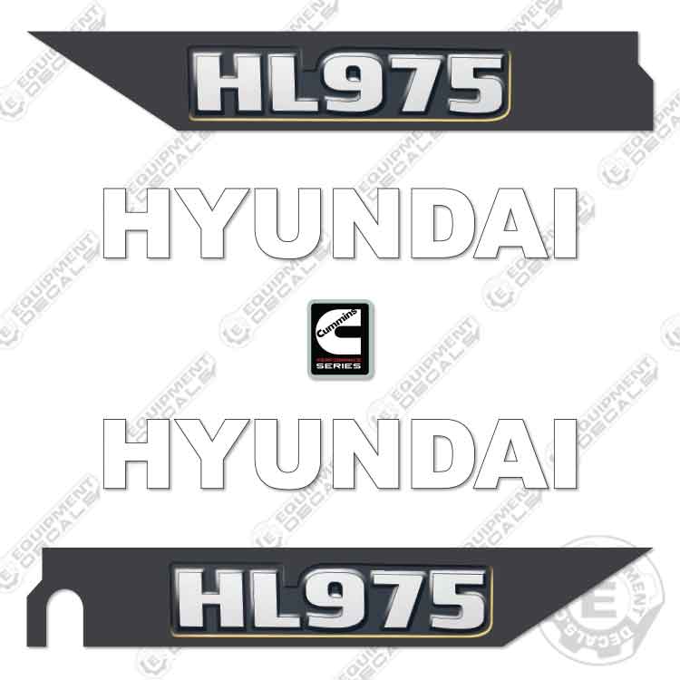 Fits Hyundai HL975 Decal Kit Wheel Loader - New Style