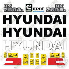 Hyundai HX260AL Decal Kit Excavator - Aftermarket Kit