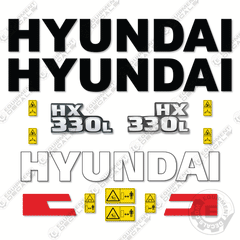 Fits Hyundai HX330L Decal Kit Excavator