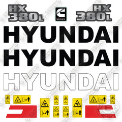 Hyundai HX380AL Decal Kit Excavator - Aftermarket Kit
