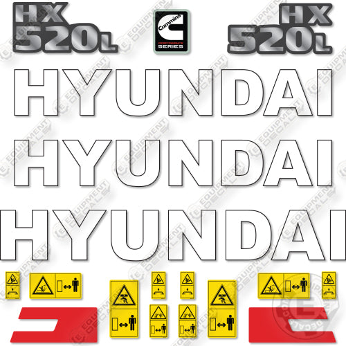 Fits Hyundai HX250L Decal Kit Excavator