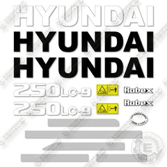 Hyundai 250LC-9 Decal Kit Excavator - Aftermarket Kit