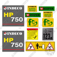 Fits Indeco HP750 Decal Kit Hydraulic Hammer