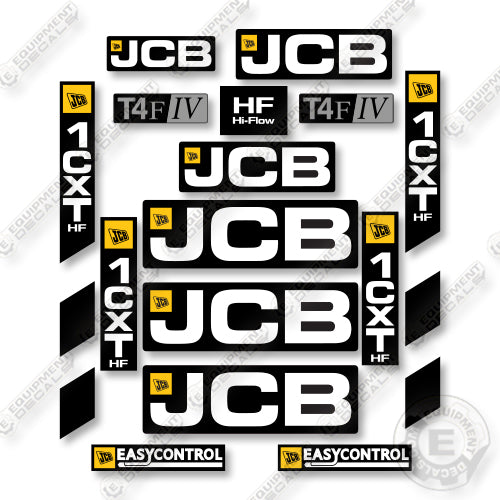 JCB 1CXT HF Decal Kit Backhoe Loader - Aftermarket Kit