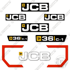 Fits JCB 36C-1 Decal Kit Mini Excavator