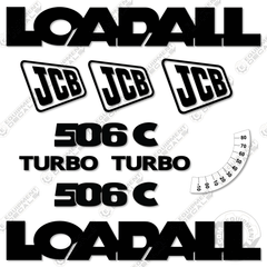 Fits JCB 506C Decal Kit Telehandler (Older Style)